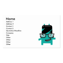 silly geek monster friend big glasses business card