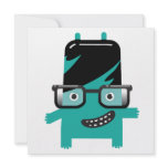 silly geek monster friend big glasses invitations