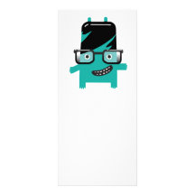 silly geek monster friend big glasses rack card template