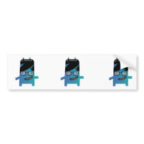 silly geek monster friend bumper sticker