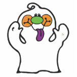 silly ghost sticking out tongue photo cutout
