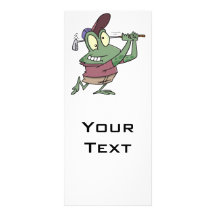 silly golfing golfer frog cartoon personalized rack card