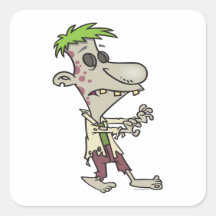 silly goofy zombie cartoon character stickers