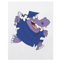 silly graduate graduation hippo cartoon flyer design