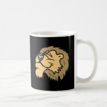 silly grinning lion mugs
