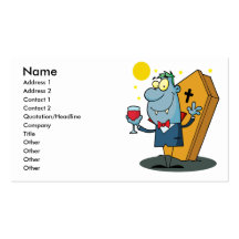 silly halloween vampire cartoon character business card template