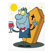 silly halloween vampire cartoon character invitation