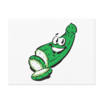 silly happy cucumber post card