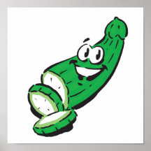 silly happy cucumber posters