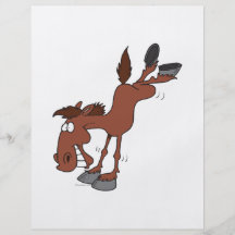 silly high kick horse cartoon character full color flyer