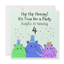 Silly Hippo Party Invitation