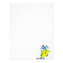 silly jester fool frog cartoon letterhead