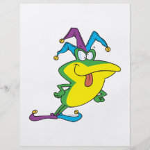 silly jester fool frog cartoon personalized flyer