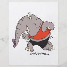 silly jogger jogging elephant cartoon flyers