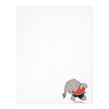 silly jogger jogging elephant cartoon customized letterhead