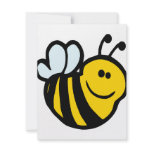 silly little bumble bee smiling cartoon character invitations