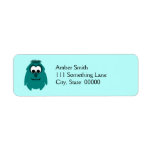 Silly Little Dark Cyan Monster Labels