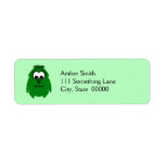 Silly Little Dark Green Monster Return Address Labels