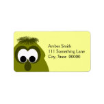 Silly Little Dark Yellow Monster Custom Address Label