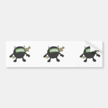 silly little ninja monster bumper sticker