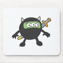 silly little ninja monster mouse pad