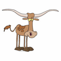 silly longhorn cow cartoon character photo cutouts