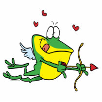 silly love cupid valentine froggy frog photo sculpture