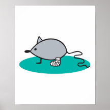 silly mouse with broken leg posters
