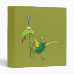 silly native tribe tribal lizard cartoon vinyl binder