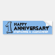 Silly Number 1 blue Anniversary Bumper Sticker