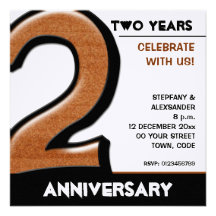 Silly Number 2 chocolate Anniversary Invite