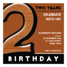 Silly Number 2 chocolate Birthday Party Invite