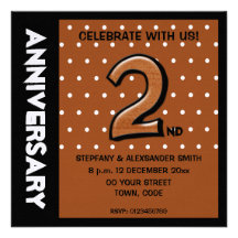 Silly Number 2 chocolate dots Anniversary Invite