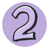 Silly Number 2 lavender Sticker