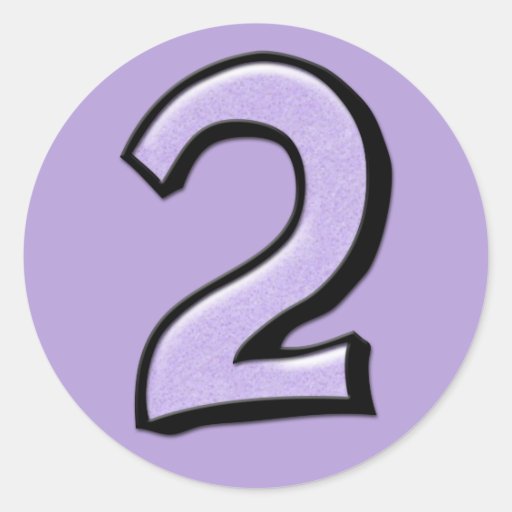 Silly Number 2 lavender Sticker