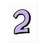 Silly Number 2 lavender white Postcard