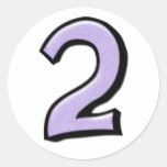 Silly Number 2 lavender white Sticker