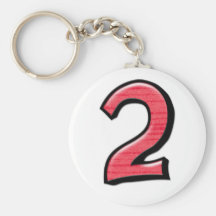 Silly Number 2 red Keychain