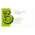 Silly Number 3 green Business Card