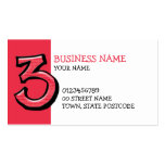 Silly Number 3 red Business Card