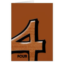 Silly Number 4 chocolate Note Card