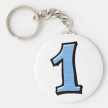Silly Numbers 1 blue Keychain