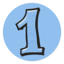 Silly Numbers 1 blue Sticker