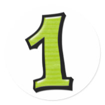 Silly Numbers 1 green Sticker
