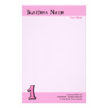 Silly Numbers 1 pink Stationery