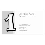 Silly Numbers 1 white Business Card