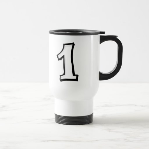 Silly Numbers 1 white Travel Mug