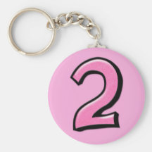 Silly Numbers 2 pink Keychain