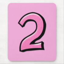 Silly Numbers 2 pink Mousepad