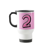 Silly Numbers 2 pink Travel Mug